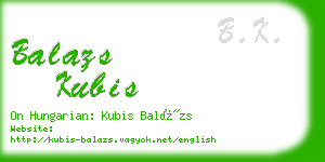 balazs kubis business card